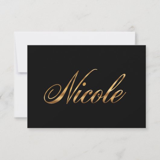 Nicole gold Design Lettering Karte (正面)