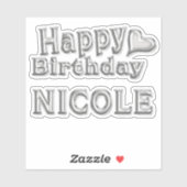 Nicole Happy Birthday silver Aufkleber Sticker シール (シート)