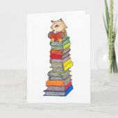 Nicole Janesによるグリーティングカード "READING OWL" カード (正面)