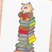Nicole Janesによるグリーティングカード "READING OWL" カード