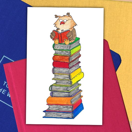 Nicole Janesによる「READING OWL」ポストカード ポストカード
