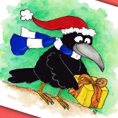 Nicole JanesによるCHRISTMAS CROW ポストカード