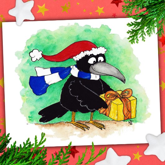 Nicole JanesによるCHRISTMAS CROW ポストカード