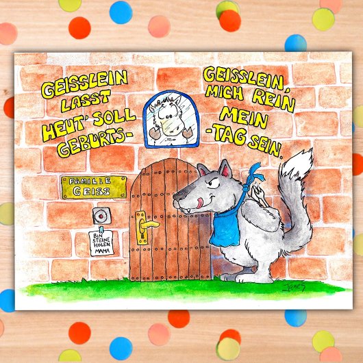 Nicole JanesによるGeisslein誕生日ポストカード ポストカード