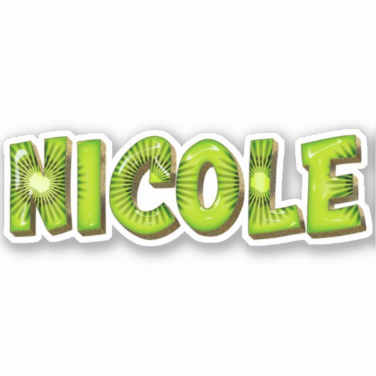 Nicole Name Kiwi Design Aufkleber Sticker シール (正面)