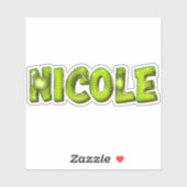 Nicole Name Kiwi Design Aufkleber Sticker シール (シート)