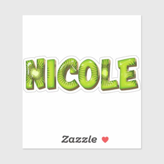 Nicole Name Kiwi Design Aufkleber Sticker シール (シート)