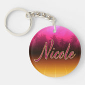 Nicole Vorname Name golden pink Schlüsselanhänger キーホルダー (正面)
