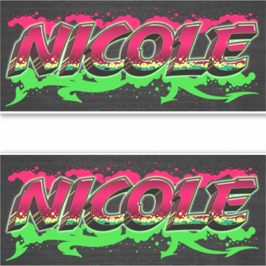 Nicole Vorname Name Graffiti Aufkleber Sticker シール (正面)