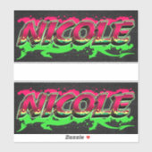 Nicole Vorname Name Graffiti Aufkleber Sticker シール (シート)