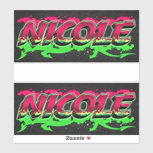 Nicole Vorname Name Graffiti Aufkleber Sticker シール (シート)