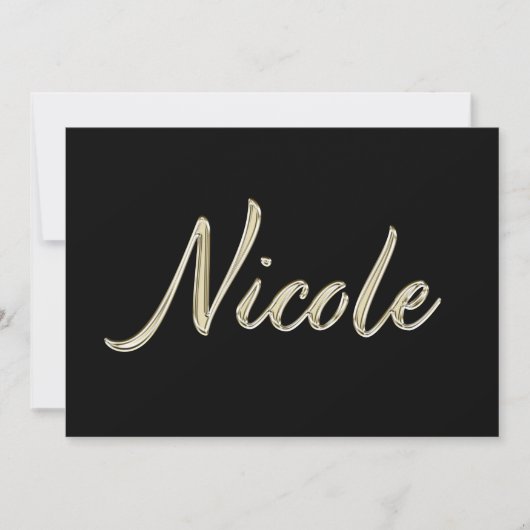 Nicole white gold Handwriting Karte カード (正面)