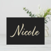 Nicole white gold Handwriting Karte カード (スタンド正面)