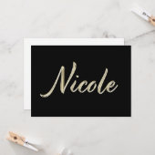 Nicole white gold Handwriting Karte カード (正面/裏面インサイチュ)