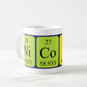 Nicoline周期表名mug コーヒーマグカップ (正面左)