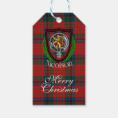 Nicolson Scottish Clan Tartan & Crest ギフトタグ (正面)