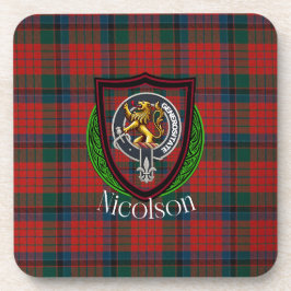 Nicolson Scottish Clan Tartan & Crest コースター
