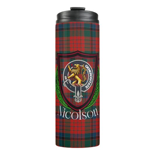 Nicolson Scottish Clan Tartan & Crest タンブラー (正面)