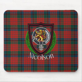 Nicolson Scottish Clan Tartan & Crest マウスパッド