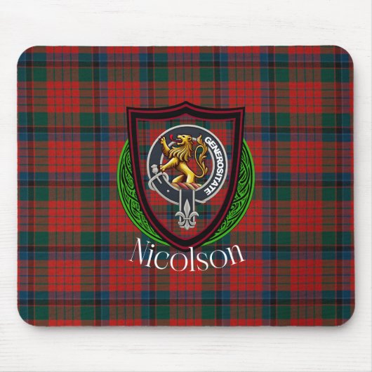 Nicolson Scottish Clan Tartan & Crest マウスパッド (正面)