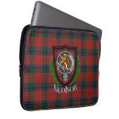 Nicolson Scottish Clan Tartan & Crest ラップトップスリーブ (正面右)