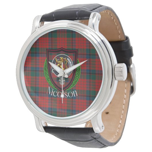 Nicolson Scottish Clan Tartan & Crest 腕時計 (アングル)