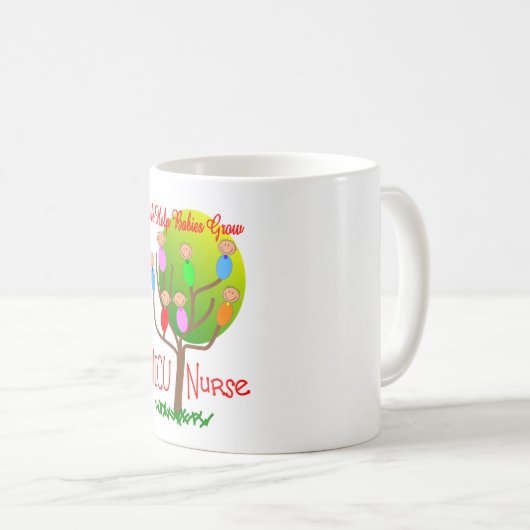 NICUのナースのギフト、木の愛らしいベビー コーヒーマグカップ (正面右)
