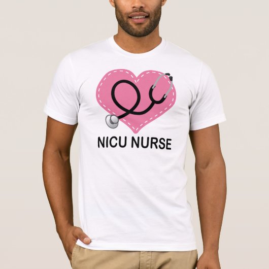 Nicuのナースのハートの聴診器 Tシャツ (正面)