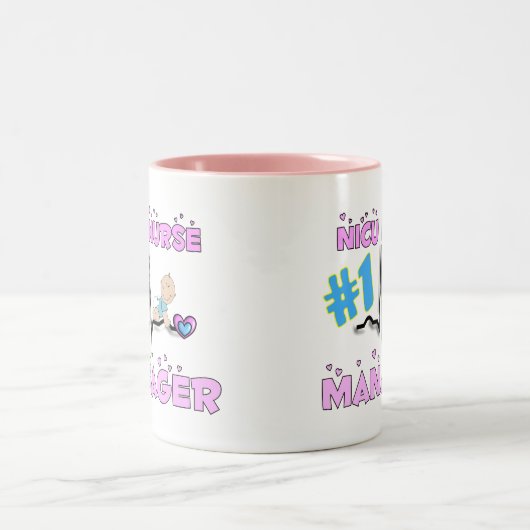 NICUのナースのマネージャーのギフト ツートーンマグカップ (中央)
