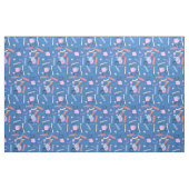 NICUのナースの生地の青 ファブリック (ファットクウォーター)