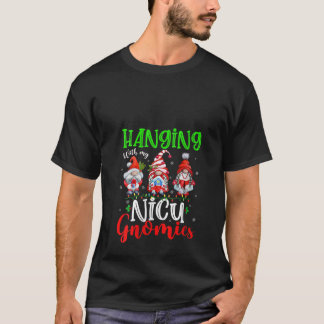 NICUのニコニコ仲間と一緒にぶら下がっているクリスマス電球 女性用 Tシャツ