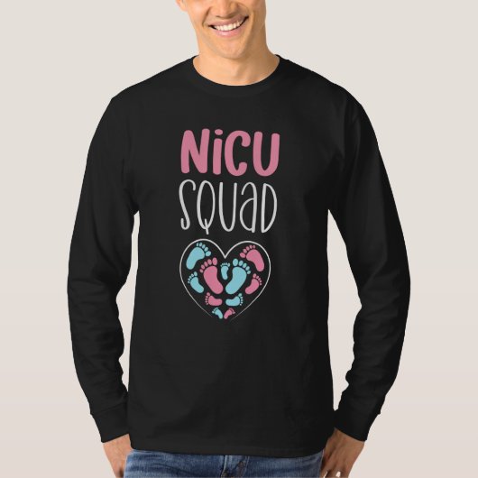 NICUチーム 小児科医 新生児 NICU看護師 Tシャツ (正面)