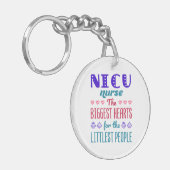 NICUナースの最も小さい人のためのハート キーホルダー (正面左)