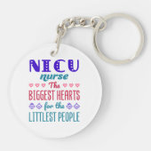 NICUナースの最も小さい人のためのハート キーホルダー (裏面)