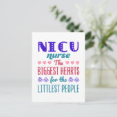 NICUナースの最も小さい人のためのハート ポストカード (スタンド正面)