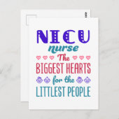 NICUナースの最も小さい人のためのハート ポストカード (正面/裏面)
