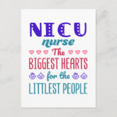NICUナースの最も小さい人のためのハート ポストカード (正面)
