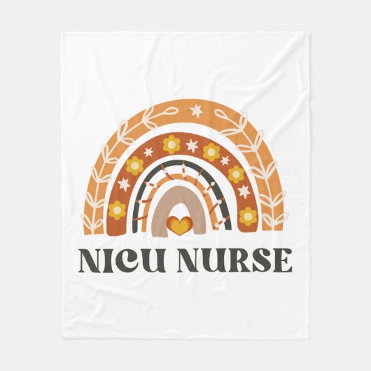 NICUナースヴィンテージレインボー フリースブランケット (正面)