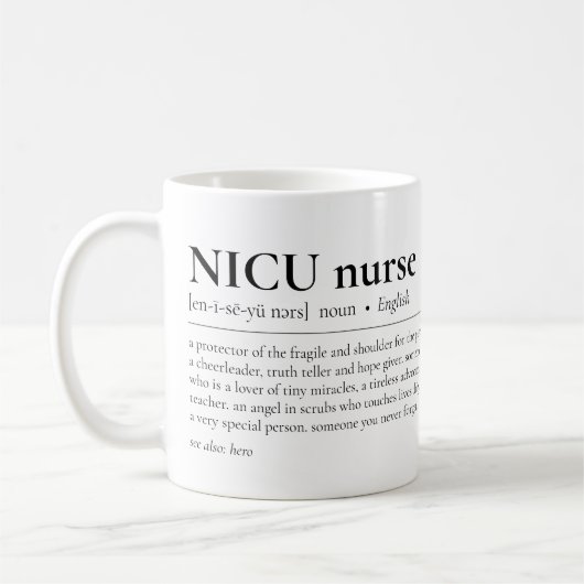 NICUナース定義Neonatal Icu感謝 コーヒーマグカップ (左)