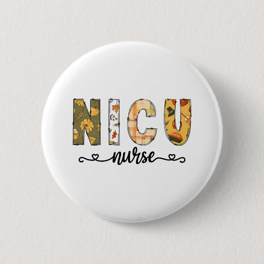 NICUナース秋ハロウィーンfor Women 缶バッジ (正面)