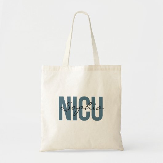 NICUナース 名前入り太字タイポグラフィ トートバッグ (正面)