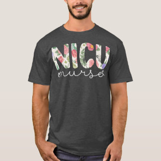 NICUナースICUかわいいフローラデザインNICU看護 Tシャツ