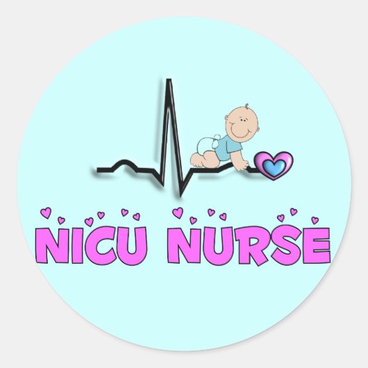 NICUナースQRSデザイン ラウンドシール (正面)