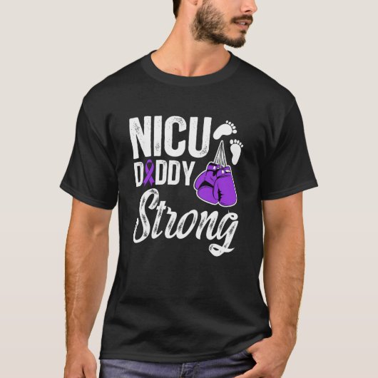 NICUパパ 超早産児の赤ちゃん NICU戦士のパパ Tシャツ (正面)