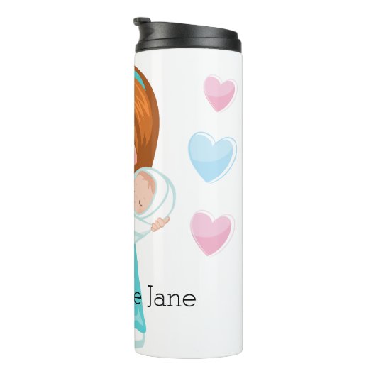 NICUパーソナライズされたナース開催ベビークリスマス タンブラー (回転右)