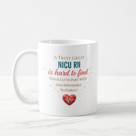 NICU看護師への感謝の言葉(名入れ) コーヒーマグカップ (左)