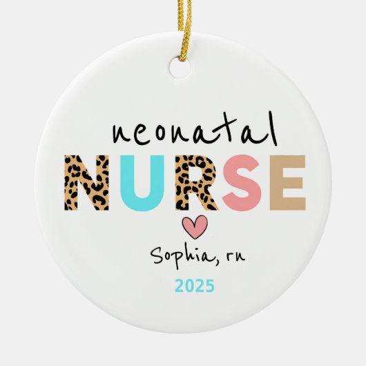 NICU看護師 オーナメント、産科看護師 ギフト セラミックオーナメント (正面)