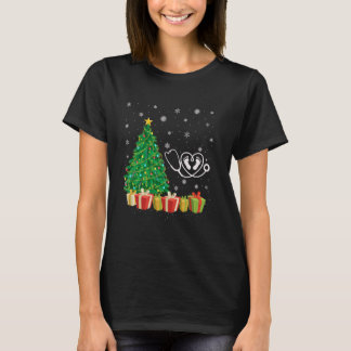 NICU看護師 クリスマスツリー点灯 サンタ帽子 NICUナース Tシャツ