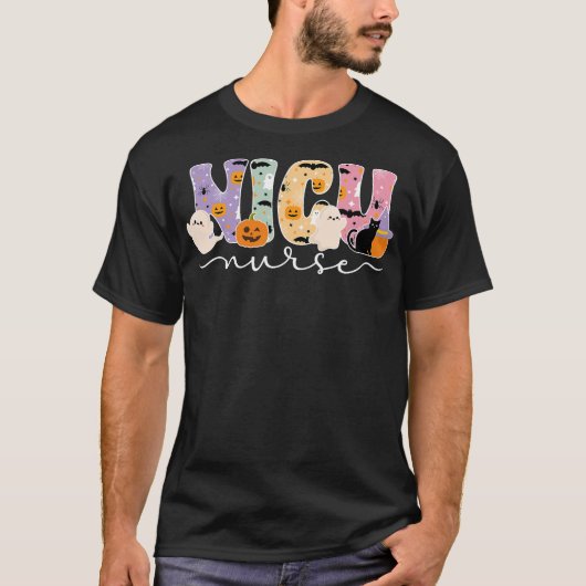 NICU看護師 ハロウィーン NICU看護 Tシャツ (正面)