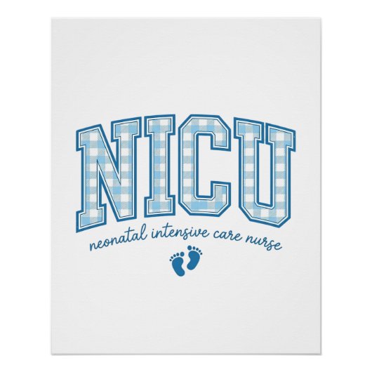 NICU看護師 赤ちゃんの足 プリントTシャツデザイン_ ポスター (正面)